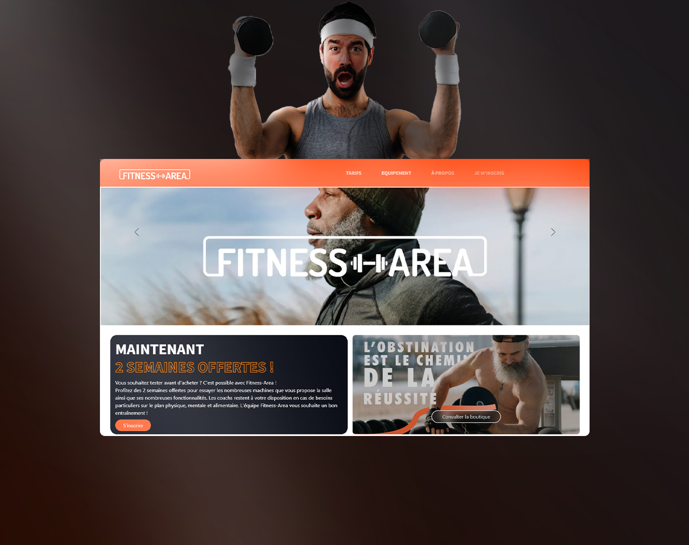 Site internet de la salle de sport Fitness-Area réalisé par l'agence SOBLIM